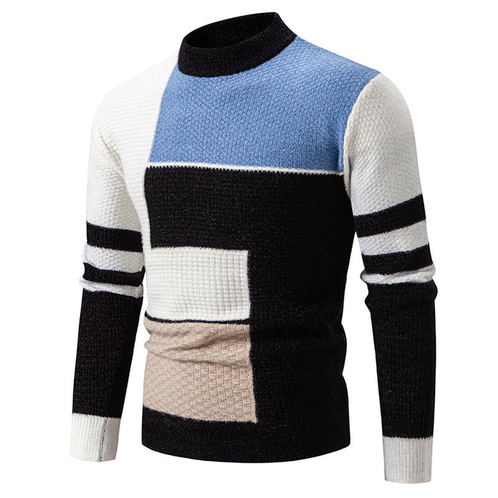 Herren modischer Pullover mit strukturiertem Farbblockdesign Drune