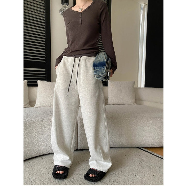 Damen lässige Sweathose mit weitem Schnitt und seitlichen Taschen Drune