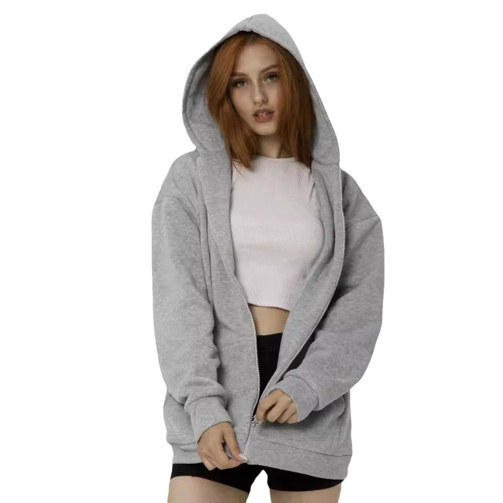 Damen oversized Kapuzenpullover mit weichem Innenfutter Drune