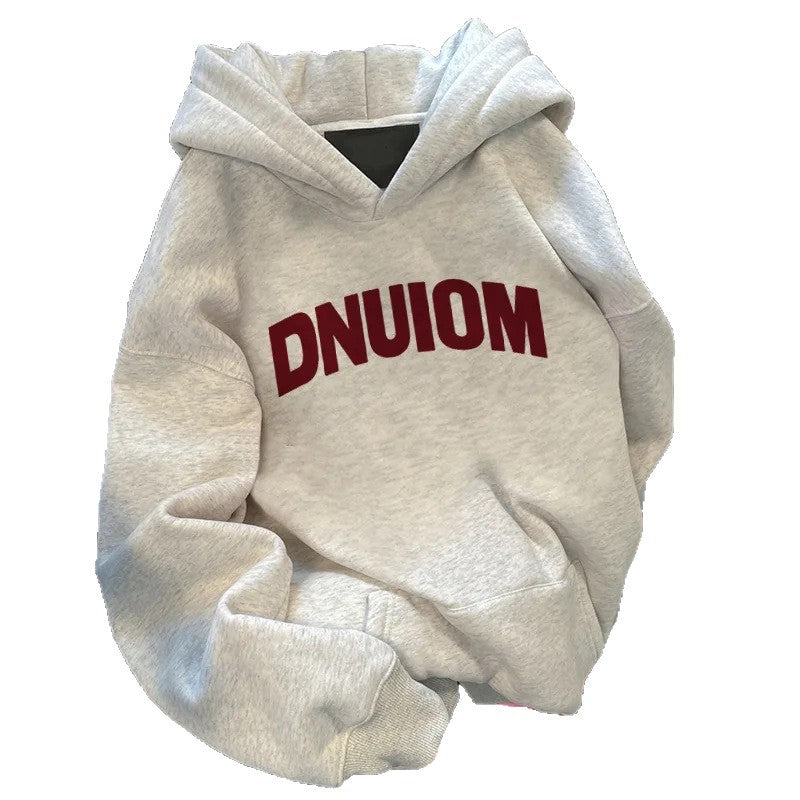 Damen Kapuzenpullover mit großem Schriftzug Drune