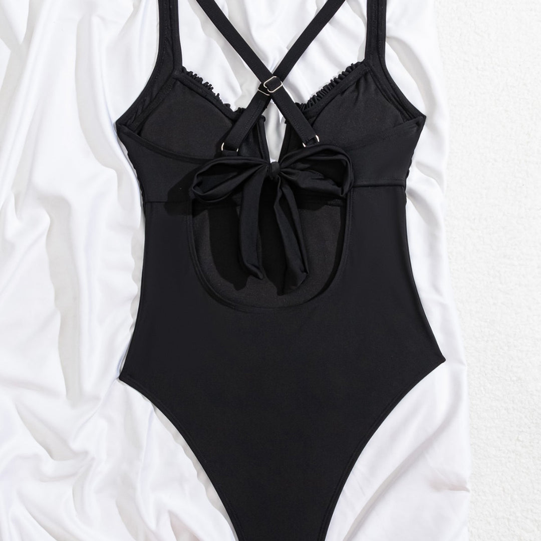 Damen Einteiliger Badeanzug mit neckischem V-Ausschnitt und raffinierten Trägerdetails Drune