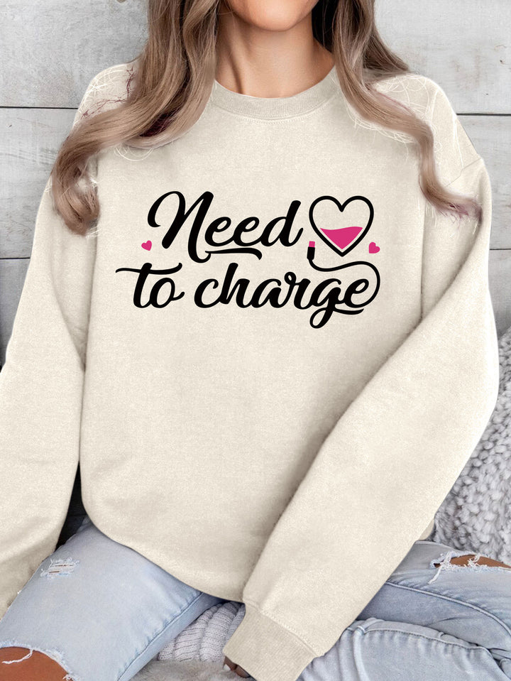 Damen Sweatshirt mit inspirierendem Herzspruch und lässigem Schnitt Drune