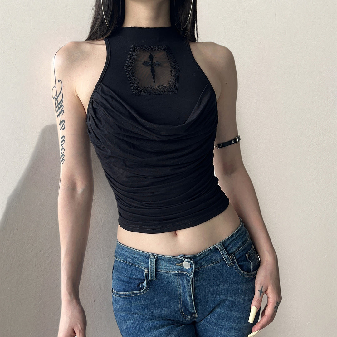 Damen elegantes Tanktop mit verspieltem Rückendetail Drune
