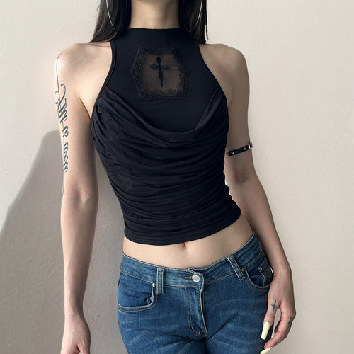 Damen elegantes Tanktop mit verspieltem Rückendetail Drune