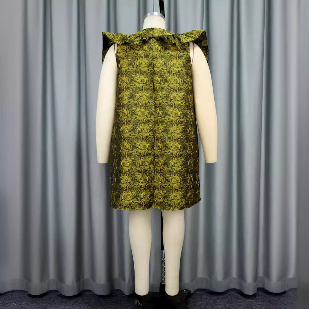 Damen Kleid mit voluminösen Rüschen und floralem Muster Drune