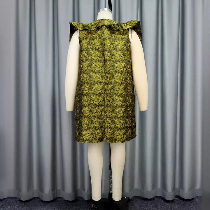 Damen Kleid mit voluminösen Rüschen und floralem Muster Drune
