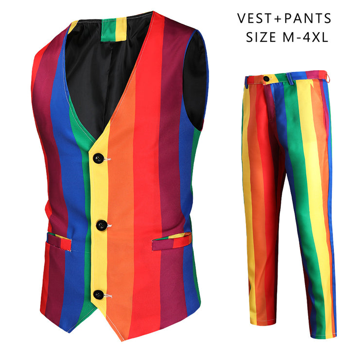 Unisex nan schmal geschnittene Chinohose mit vertikalem Streifenmuster und elastischem Bund Drune