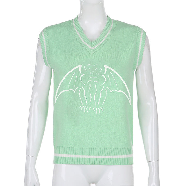 Damen Strickweste mit beeindruckendem Gothic-Motiv Drune