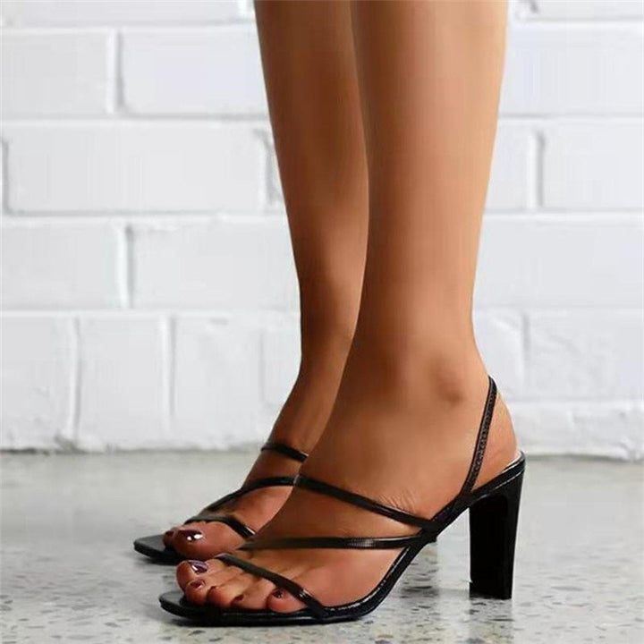 Damen Blockabsatz Sandalen mit feinen Riemchen und elegantem Ansatz Drune