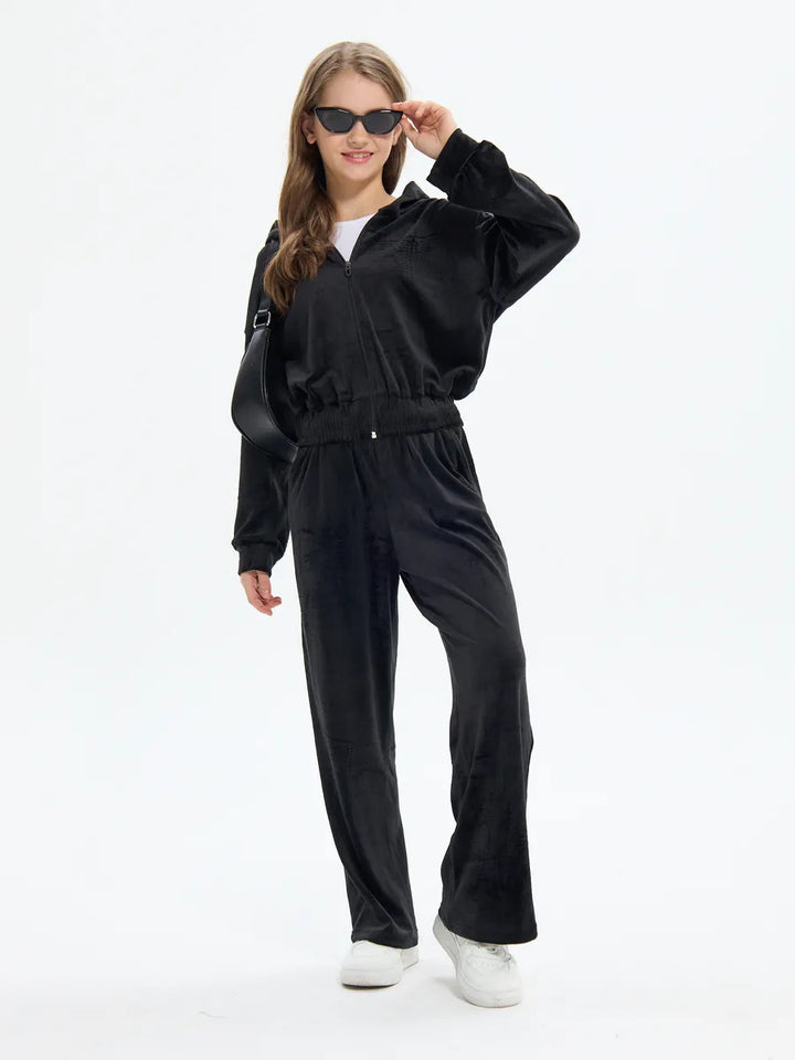 Damen Fleece-Kapuzenanzug Drune