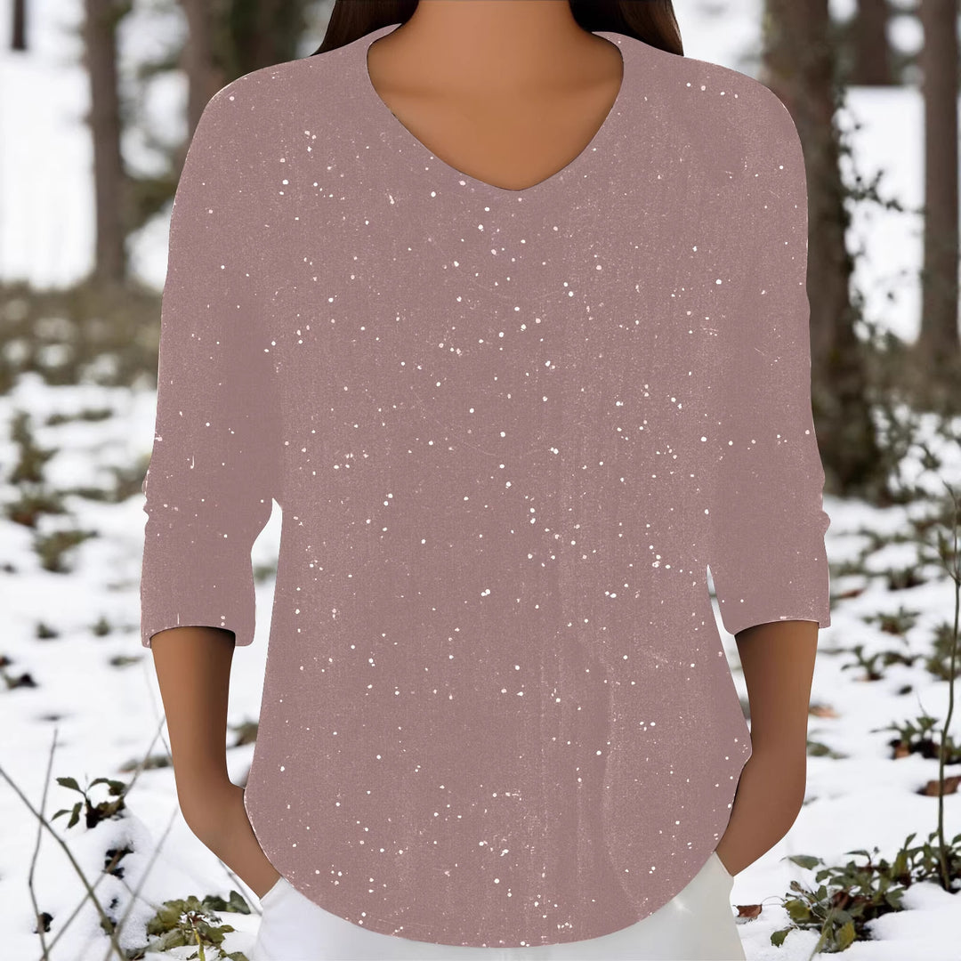 Damen Langarmshirt mit V-Ausschnitt Drune