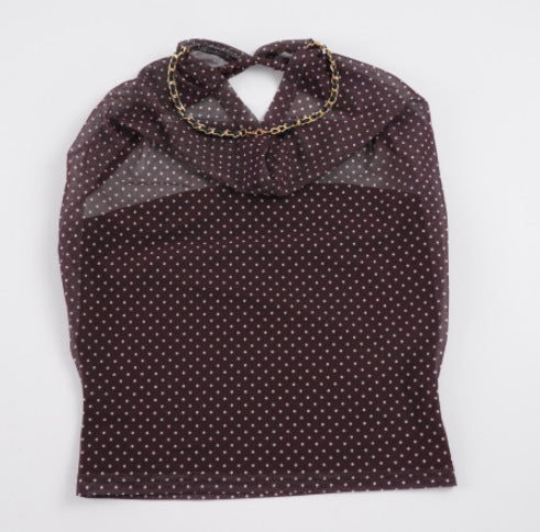 Damen Halteroberteil mit drapiertem Design und feinem Punkte-Muster Drune