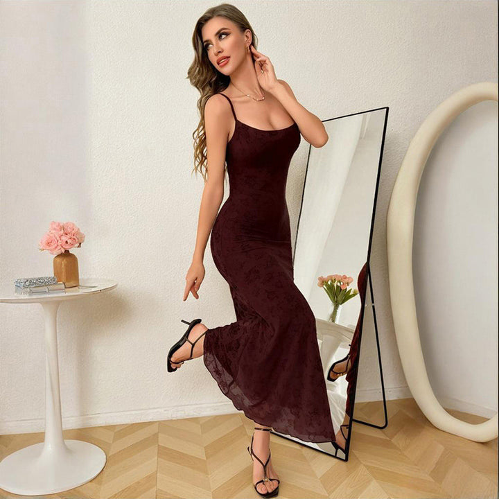 Damen Abendkleid mit floralem Spitzenmuster und eleganter Silhouette Drune