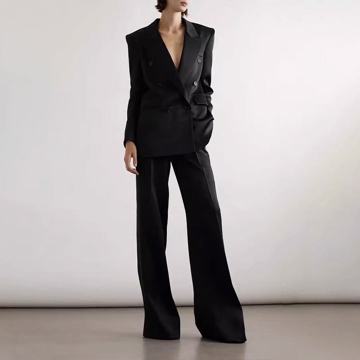 Damen Modischer Oversize-Blazer mit doppelter Knopfreihe Drune