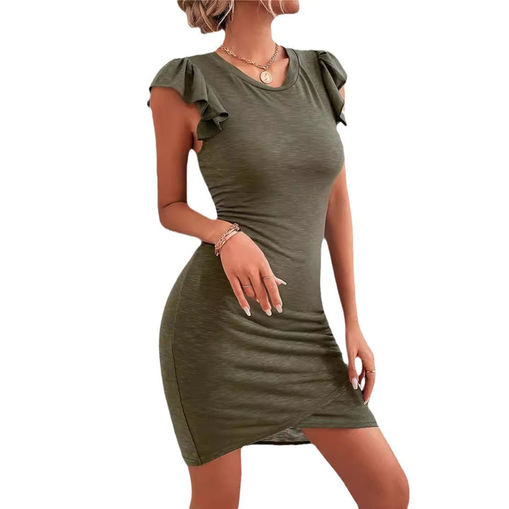 Damen Wickelkleid mit zarten Rüschendetails Drune