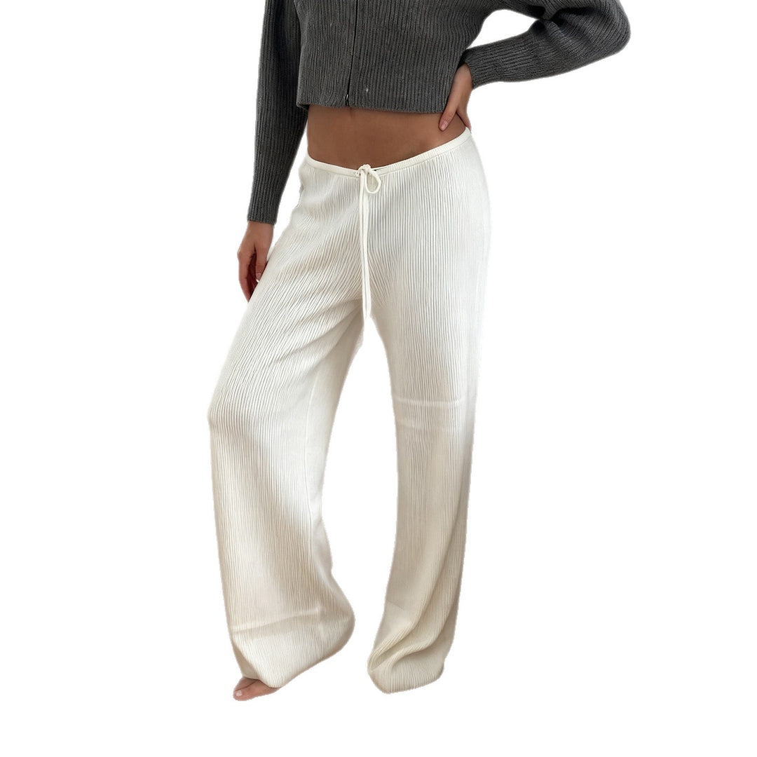 Damen Weite Jersey-Hose mit elastischem Bund und Kordelzug Drune