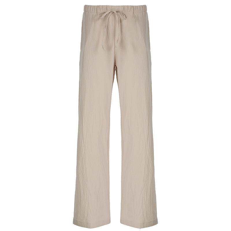 Damen weite Sommerhose mit verstellbarem Bund und praktischen Seitentaschen Drune