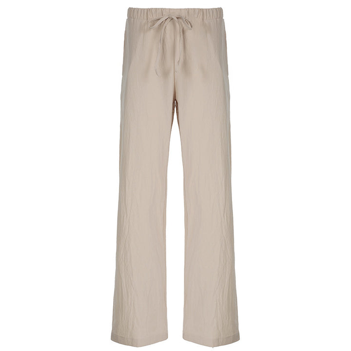 Damen weite Sommerhose mit verstellbarem Bund und praktischen Seitentaschen Drune