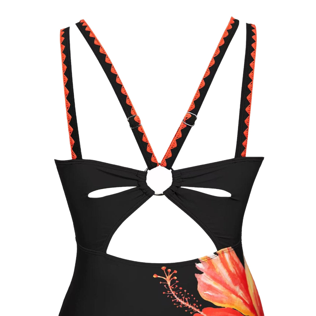 Damen Eleganter Einteiler mit floralen Akzenten Drune