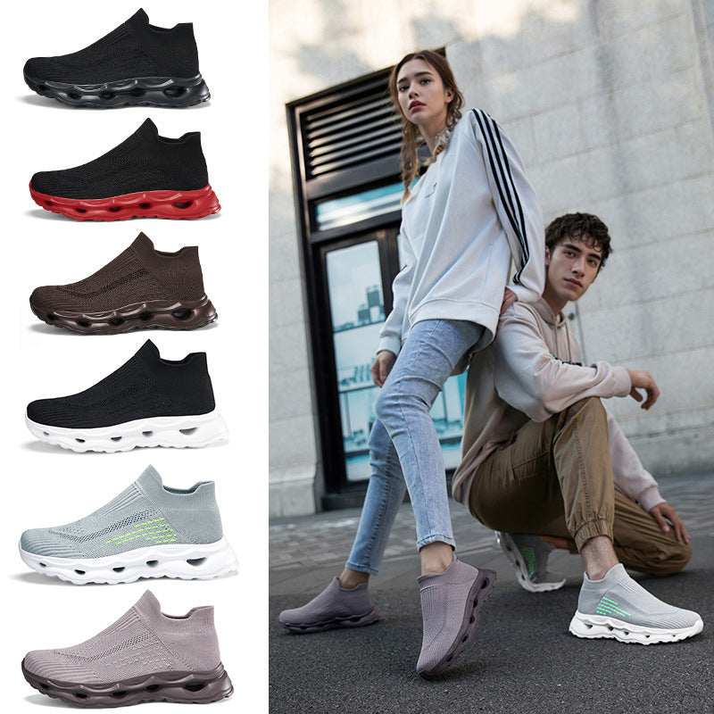 Unisex nan sockenartiger Strickslipper mit gelochter Hohlkammer-Dämpfung Drune