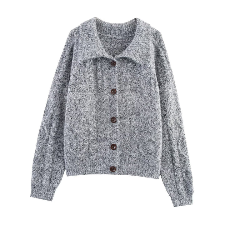 Damen Strickjacke mit schickem, weichem Stoff und dekorativen Knöpfen Drune