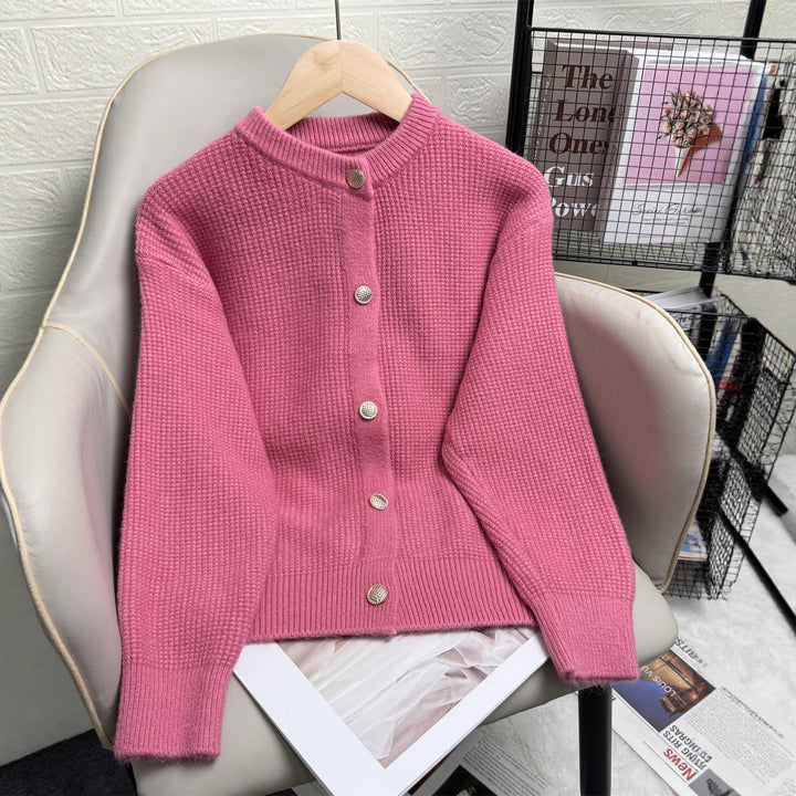 Damen Strickjacke mit Knopfdetails und modernem Strukturmuster Drune