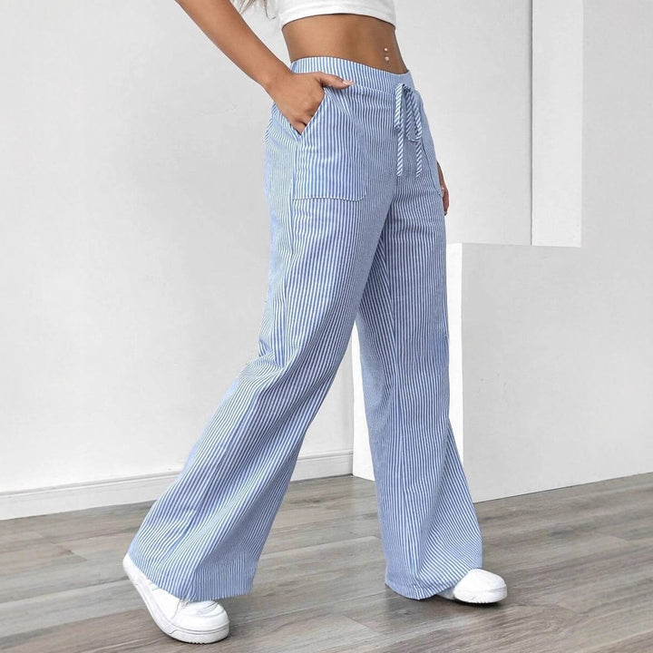 Damen nan weite Baumwoll-Loungehose mit Tunnelzug und Seitentaschen Drune