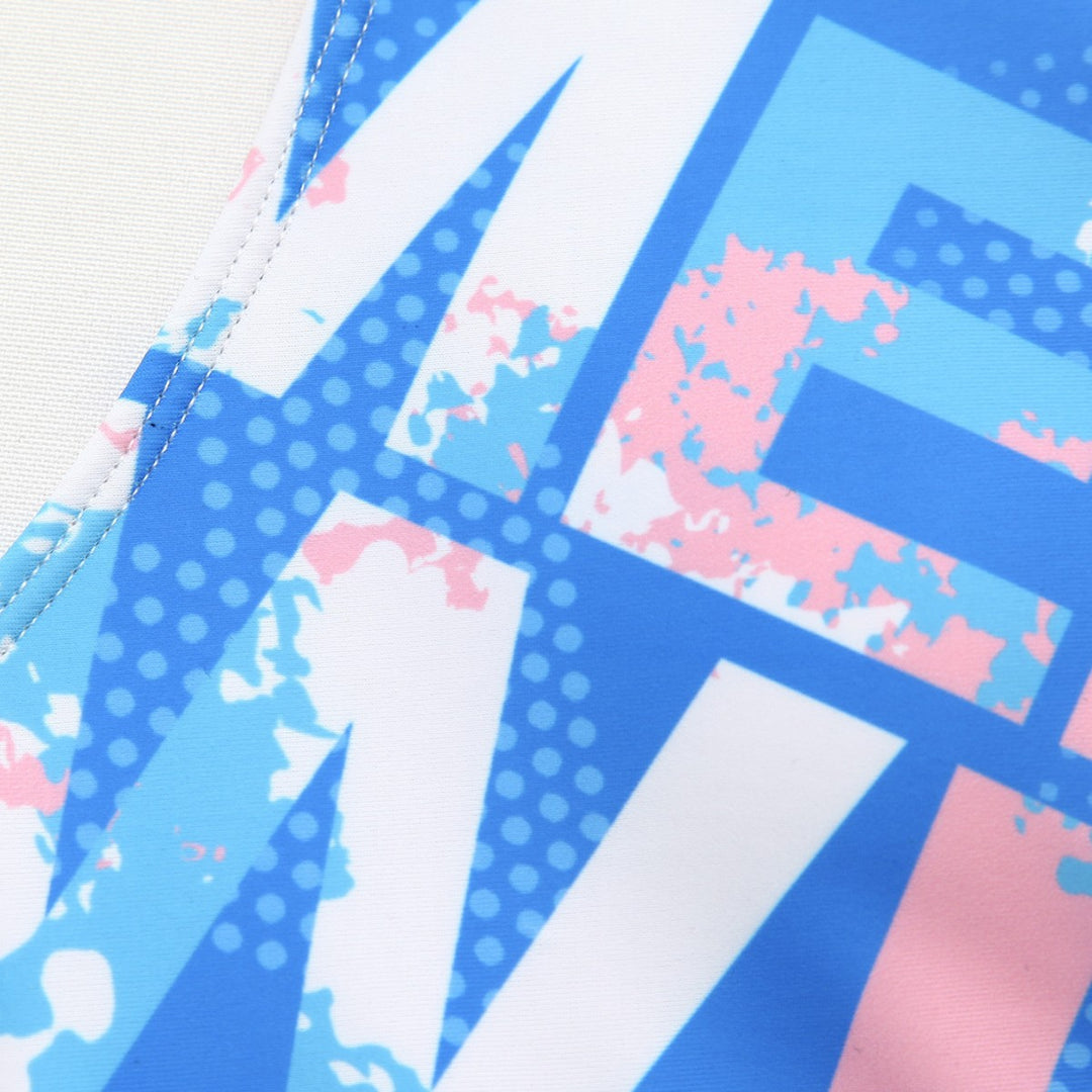 Damen Einteiliger Sportbadeanzug mit grafischem Print Drune