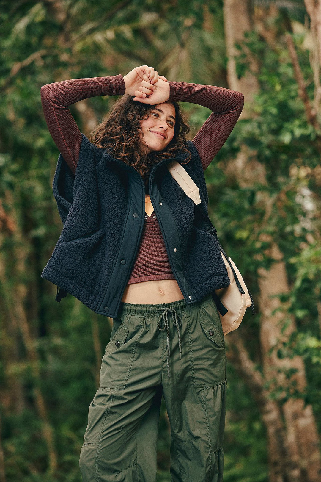 Damen Sportliche Fleece-Jacke mit hohem Kragen und Weitenregulierung Drune