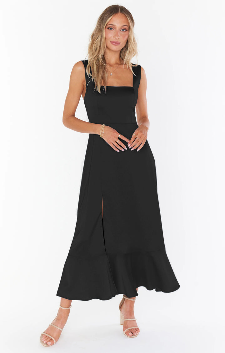 Damen Maxikleid mit elegantem Schnitt und seitlichem Schlitz Drune