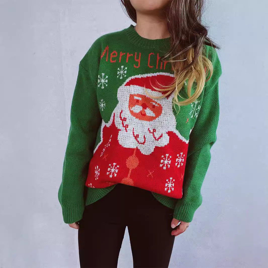 Damen Weihnachtspullover mit festlichem Santa-Motiv und bequemer Passform Drune