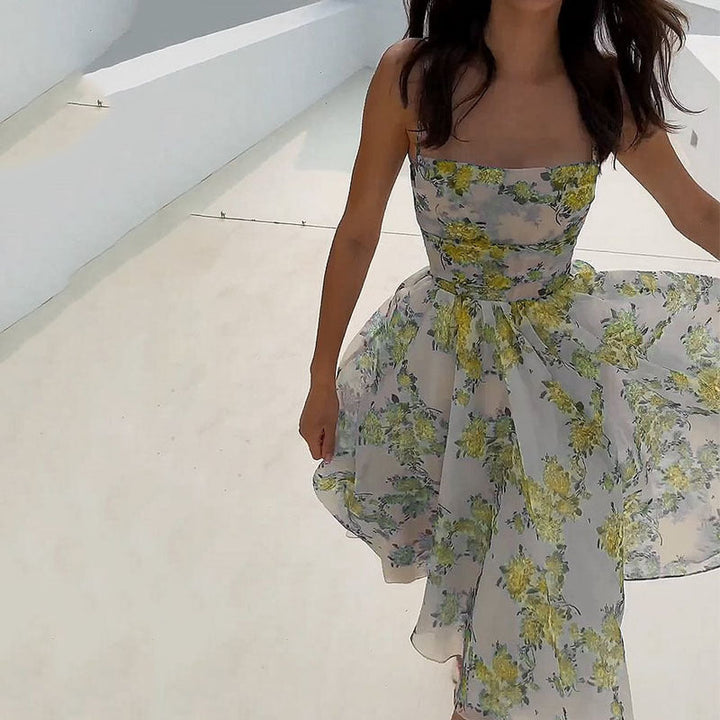 Drune | Elegantes Trägerdruck Hochwertiges Kleid