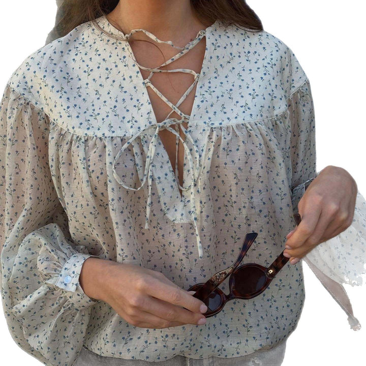 Damen Bluse mit verspieltem Spitzen-Detail Drune
