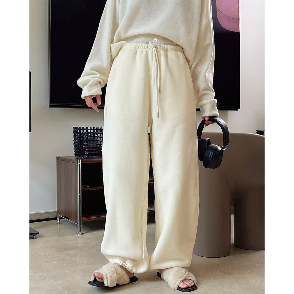 Damen bequeme Freizeithose mit elastischem Bund und modernen Details Drune