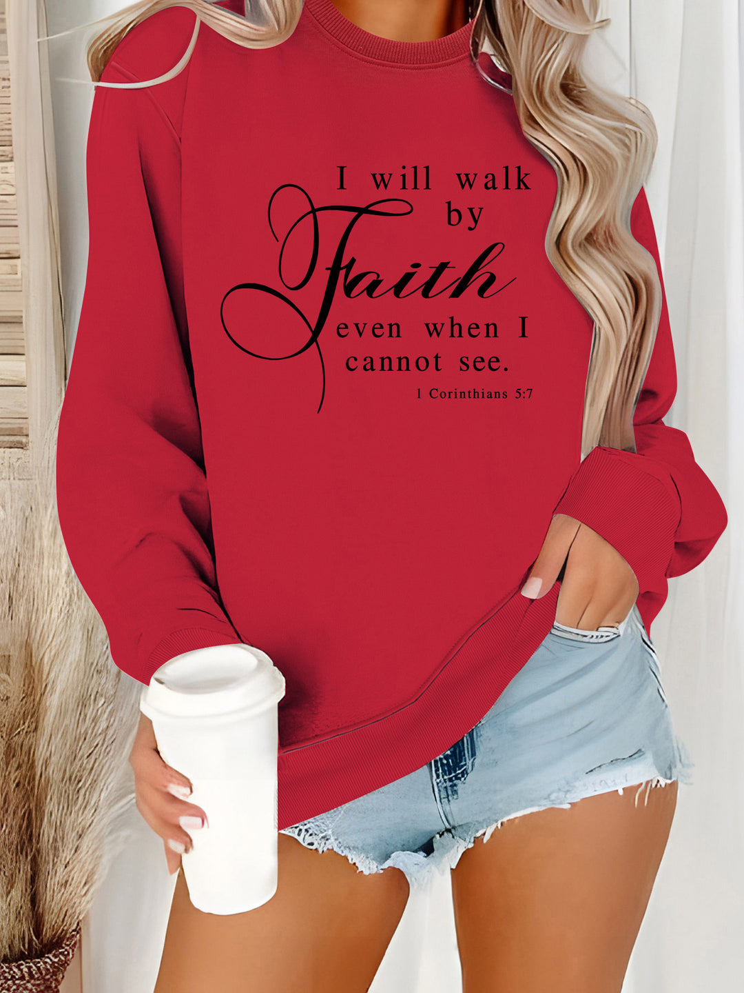 Damen Sweatshirt mit inspirierendem Schriftzug und weichem Material Drune
