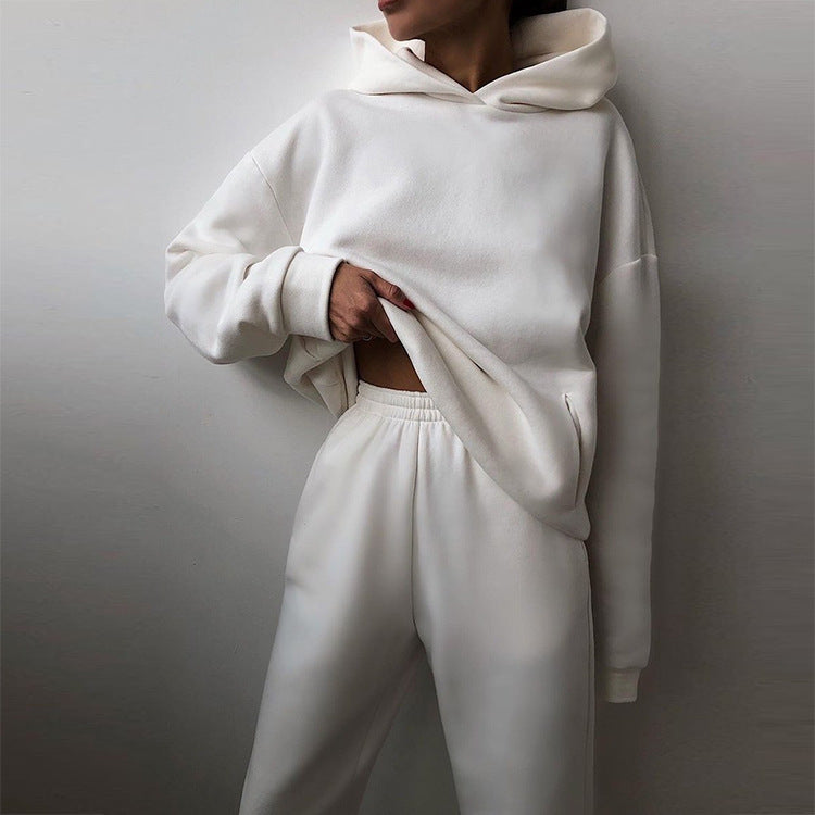 Damen gemütliches Hoodie- und Jogginghose-Set Drune