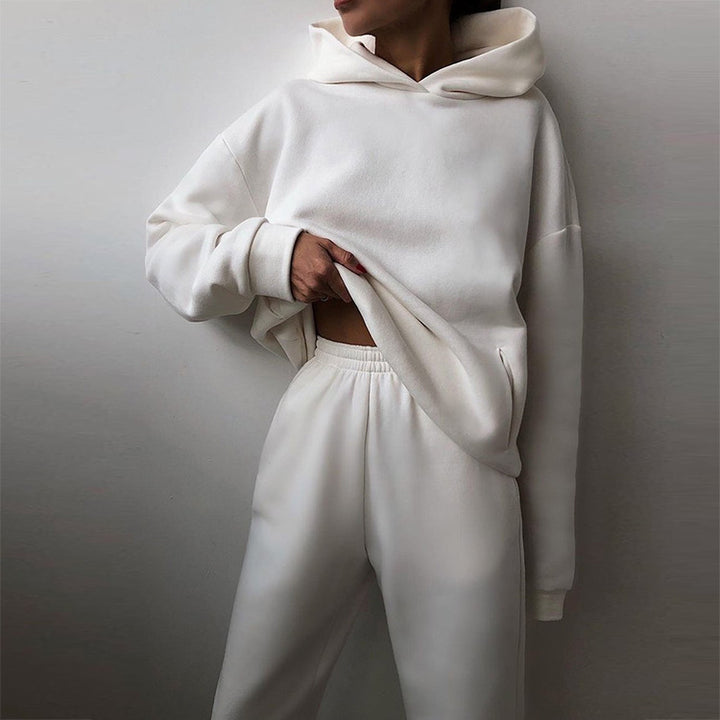 Damen gemütliches Hoodie- und Jogginghose-Set Drune