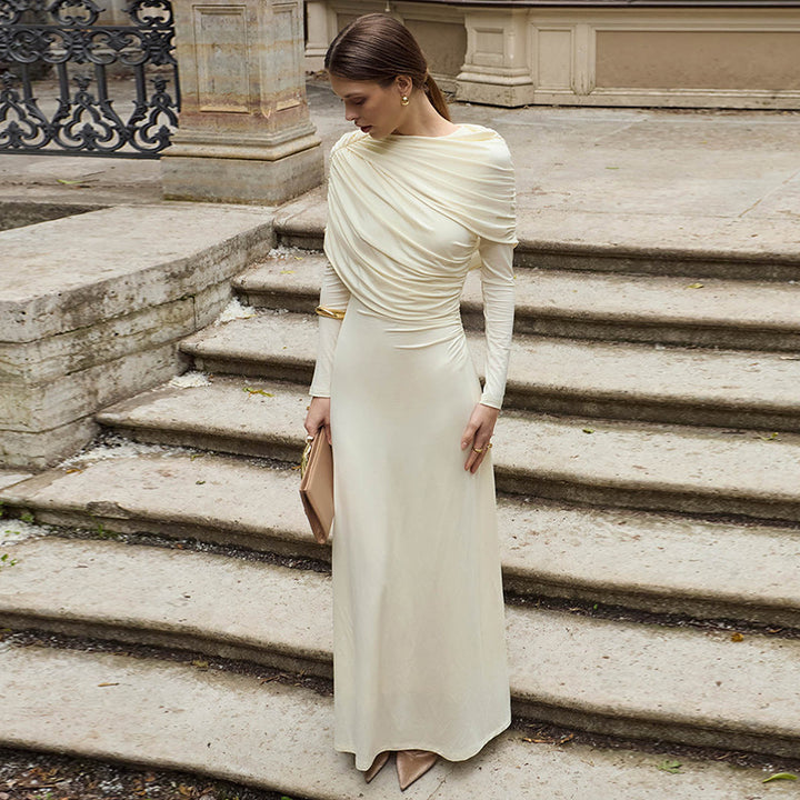 Damen Elegantes Wickelkleid mit asymmetrischem Rückenausschnitt Drune
