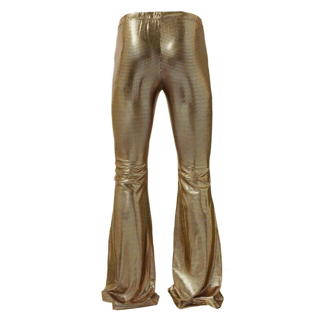 Herren glänzende Disco-Style Hose mit weitem Bein und auffälligem Muster Drune
