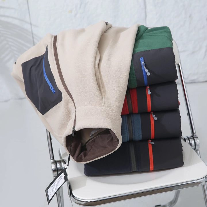 Damen Fleecejacke mit funktionalen Taschen und hohem Kragen Drune