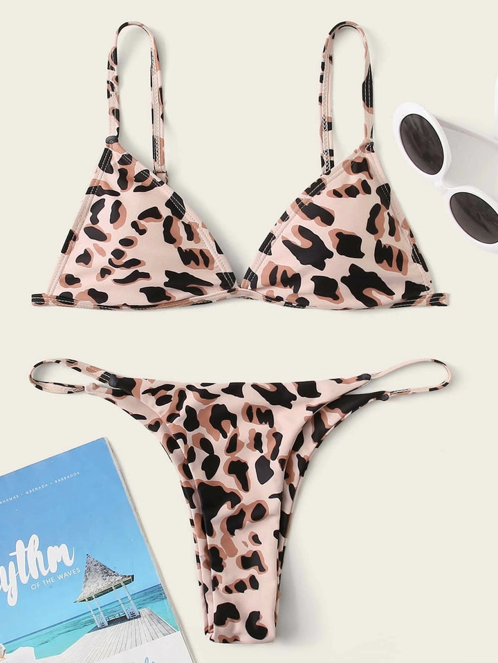 Damen Triangel-Bikini mit aufregendem Leoparden-Design Drune
