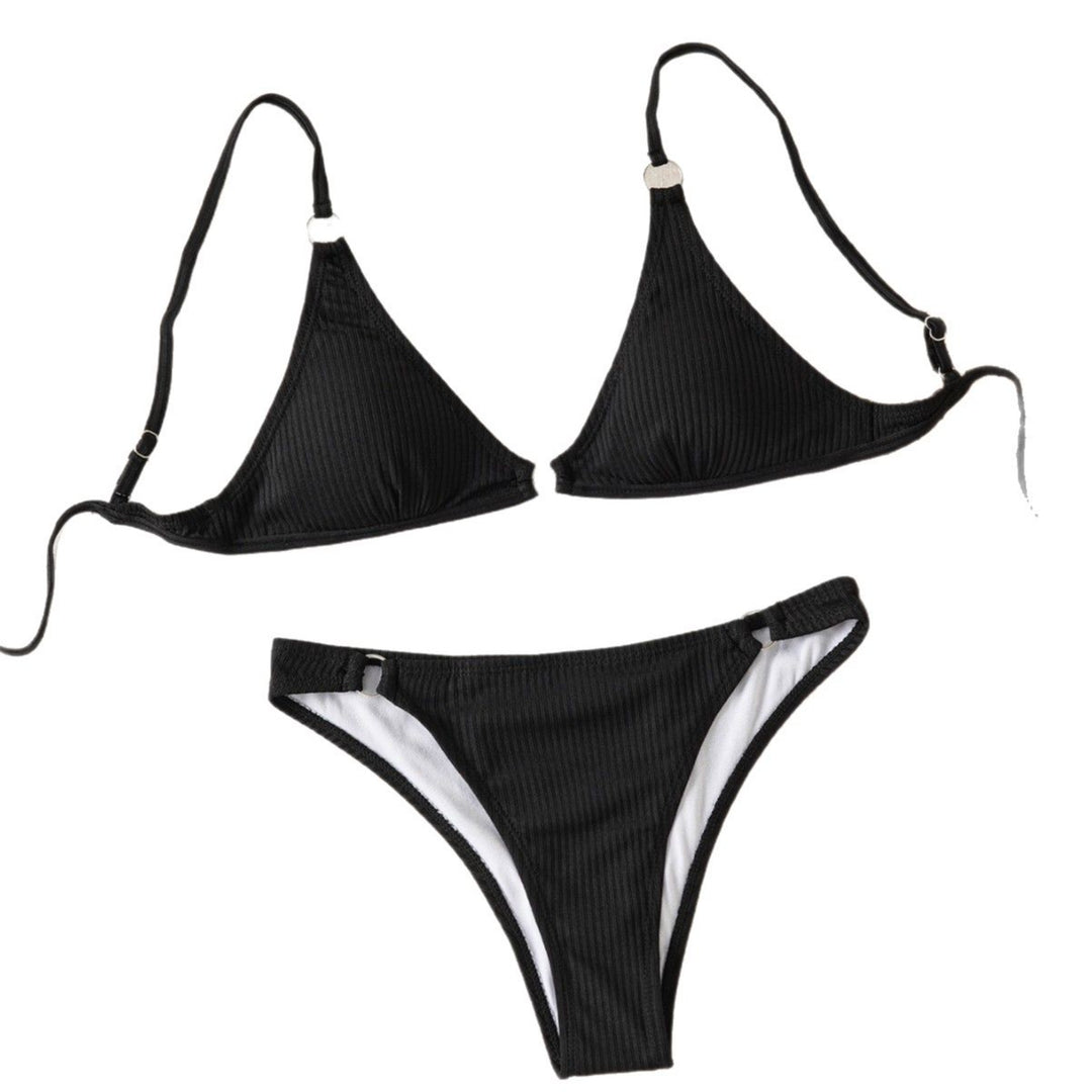 Damen Triangel-Bikini mit feinem Ripp-Design und verstellbaren Trägern Drune