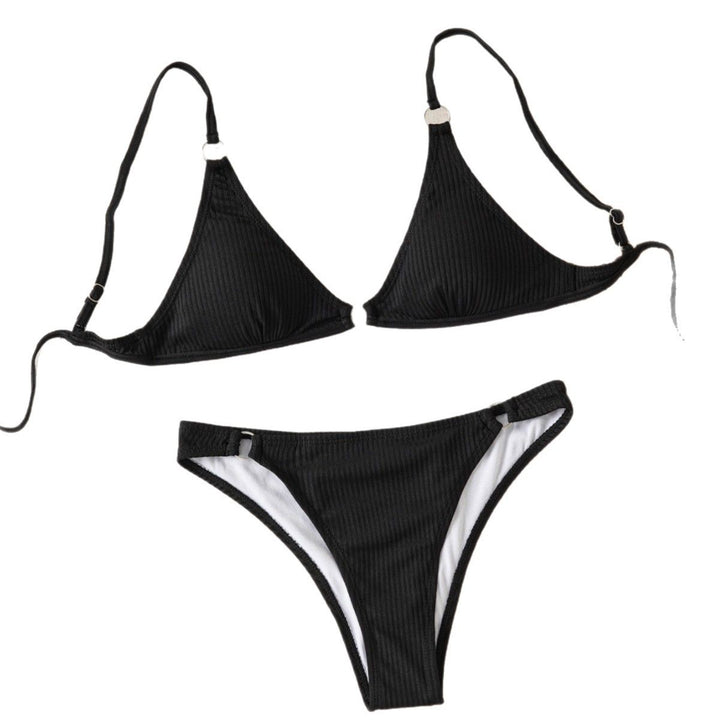 Damen Triangel-Bikini mit feinem Ripp-Design und verstellbaren Trägern Drune