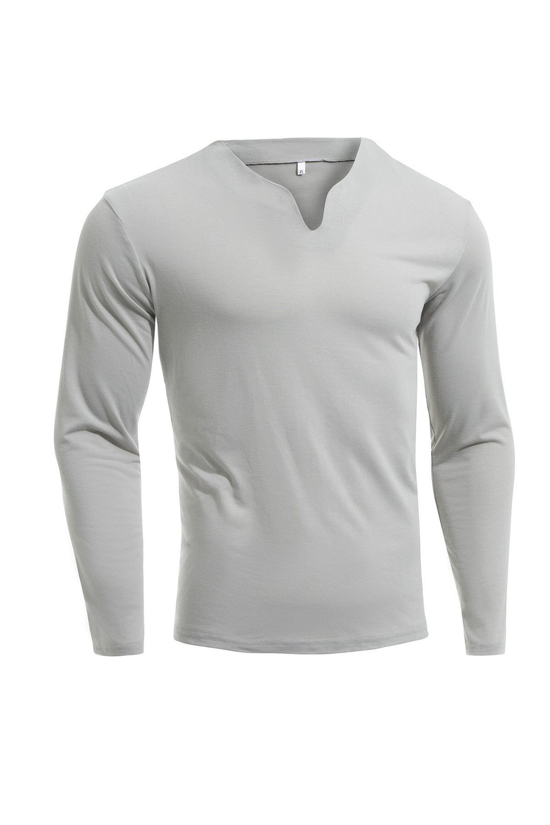 Herren nan Langarmshirt mit V-Ausschnitt Slim Fit Baumwollmix und elastischem Komfortbund Drune