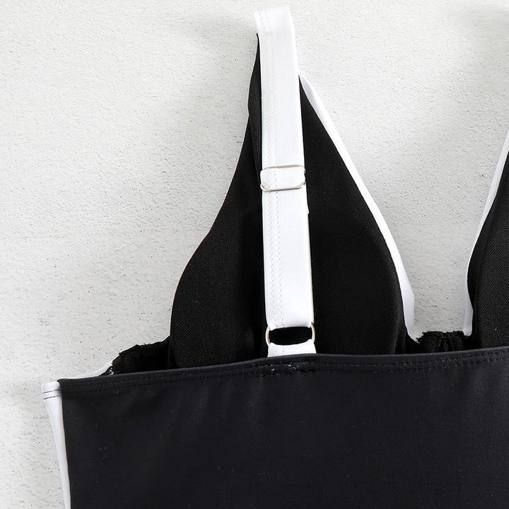 Damen Einteiler Badeanzug mit stylischem geometrischem Design Drune