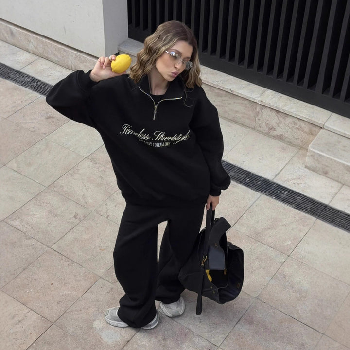 Damen Sweatshirt mit hohem Kragen Drune