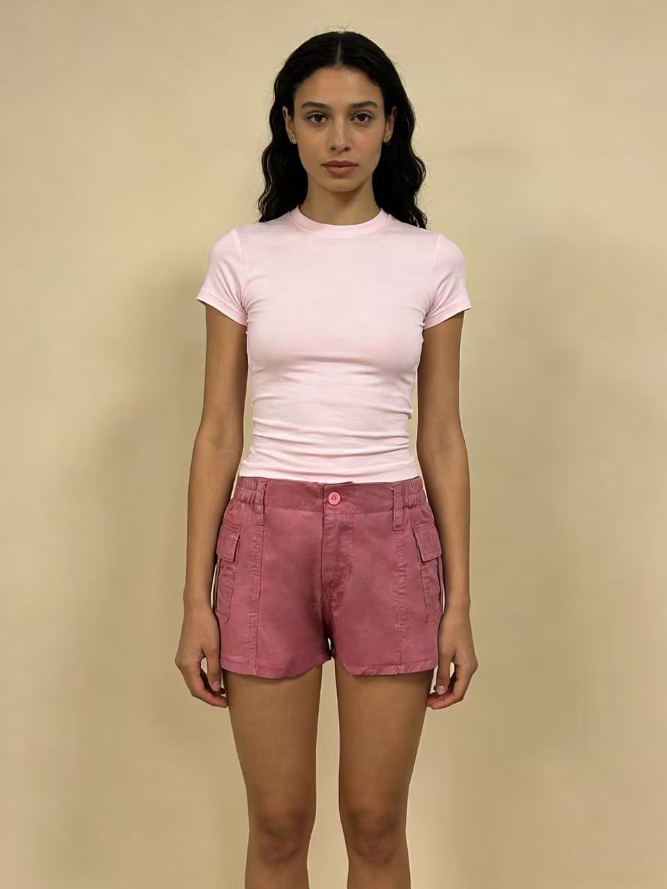 Damen Cargo-Shorts mit funktionalen Seitentaschen und elastischem Bund Drune