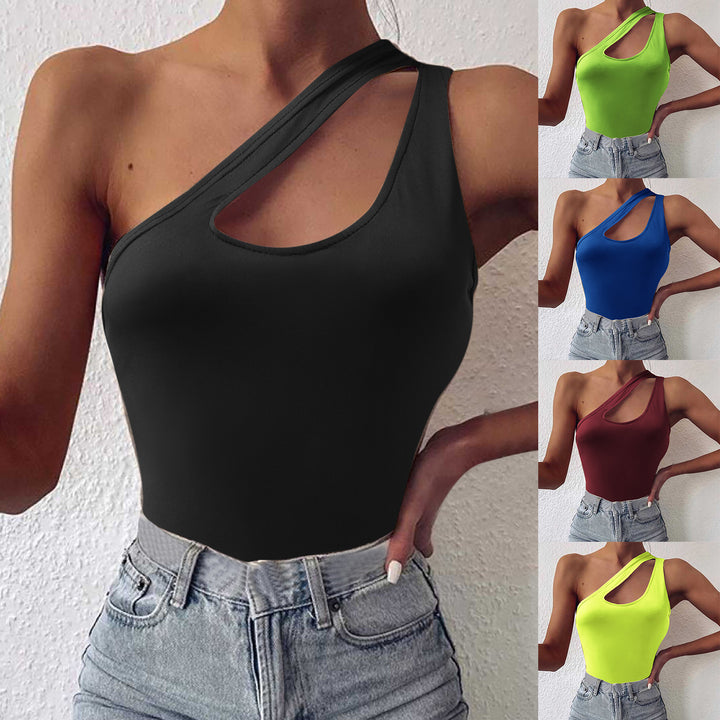Damen asymmetrisches Bodysuit mit modischem Cut-Out Drune