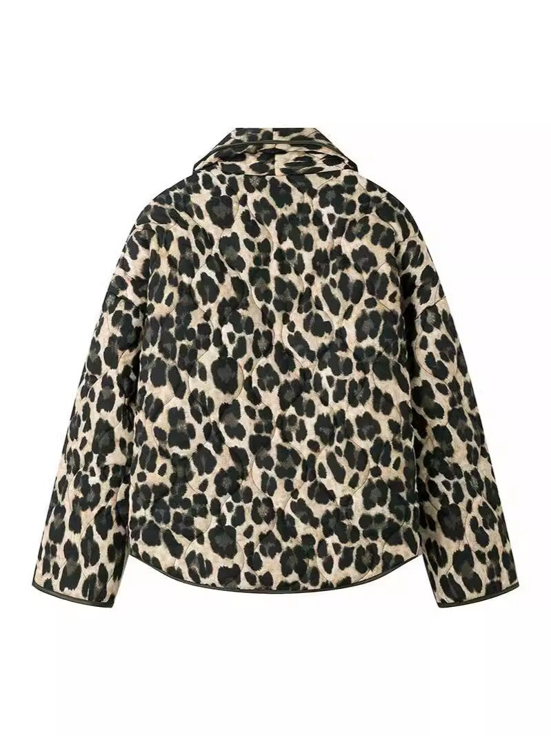 Damen modische Leo-Jacke im lässigen Schnitt mit praktischen Taschen Drune