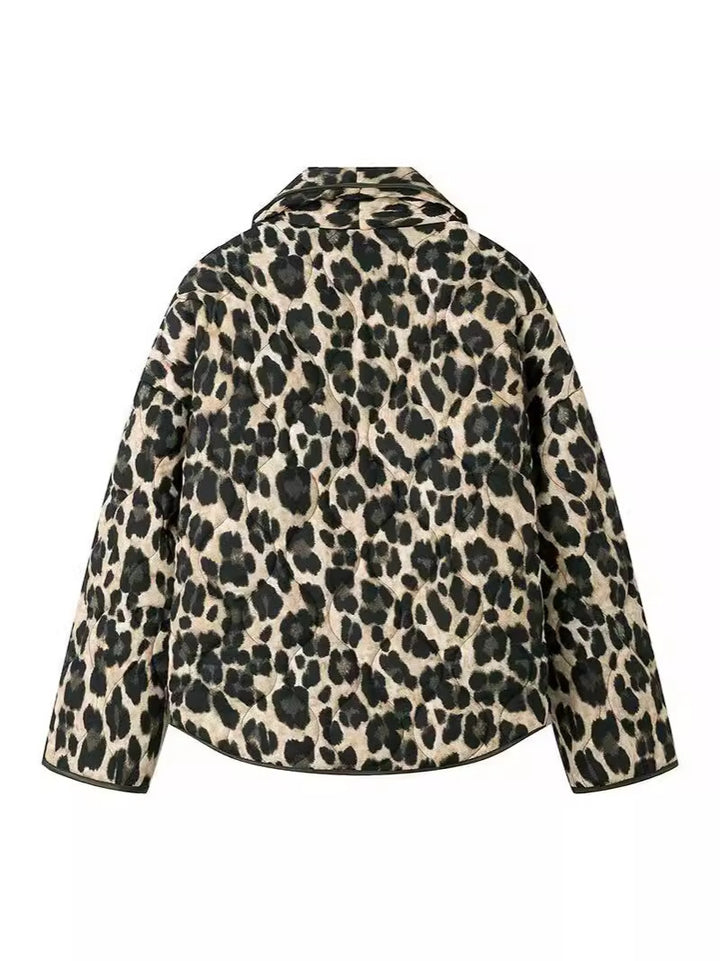 Damen modische Leo-Jacke im lässigen Schnitt mit praktischen Taschen Drune